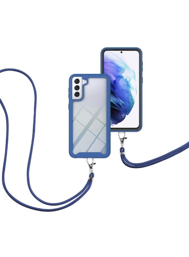 اس-توب جراب لهاتف Samsung Galaxy S21 5G Starry Sky بلون سادة مقاوم للصدمات من البولي كربونات + جراب واقٍ من مادة TPU مع حزام للرقبة - Image 3