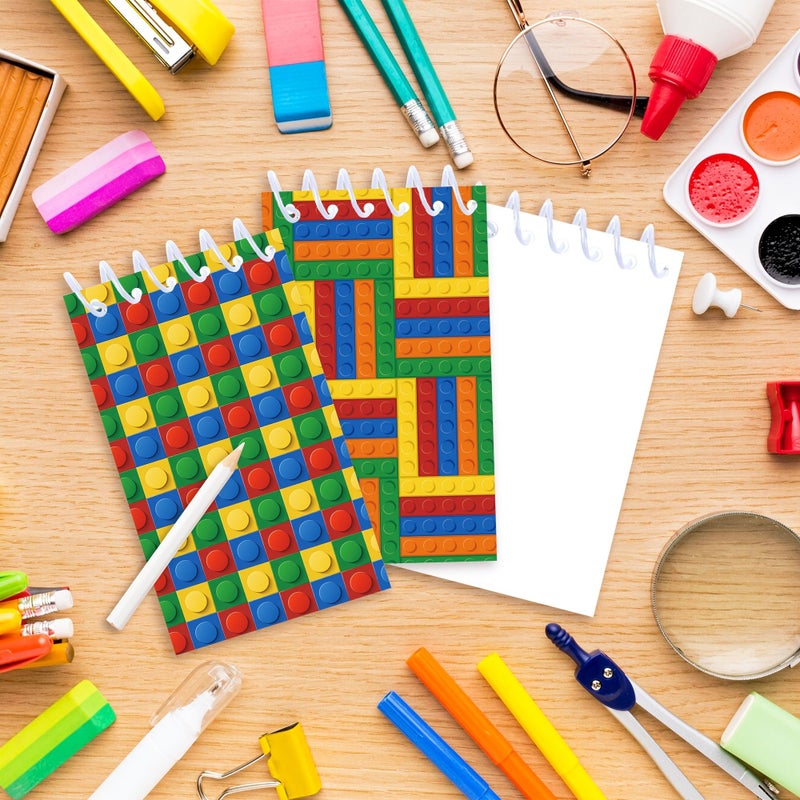 24 Pieces Mini Building Block Spiral Notebooks Portable Party Supplies - Image 4