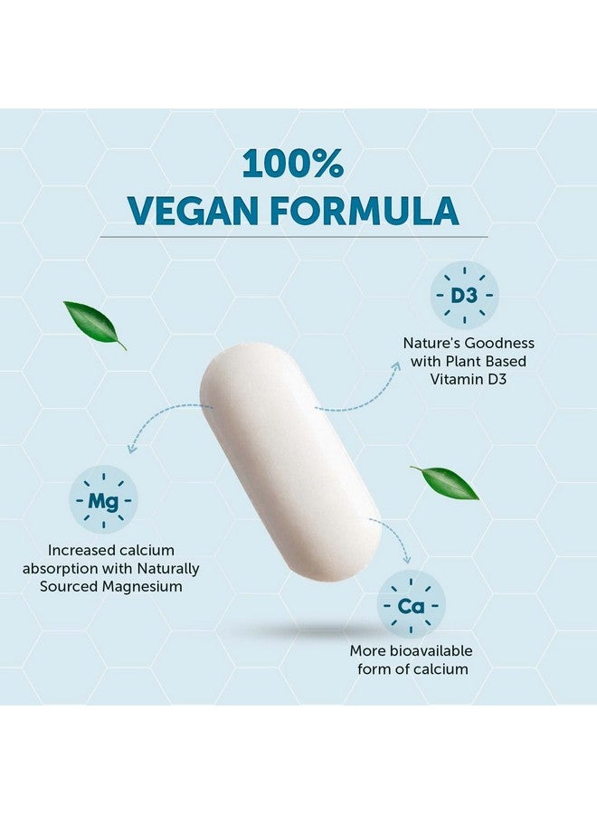 Neuherbs مكمل نيوهيربز True Calcium 1000 ملغ للرجال والنساء - 60 قرص نباتي | أقراص الكالسيوم مع فيتامين د3 المستخلص من النباتات والمغنيسيوم الطبيعي لصحة العظام والمفاصل. - Image 5