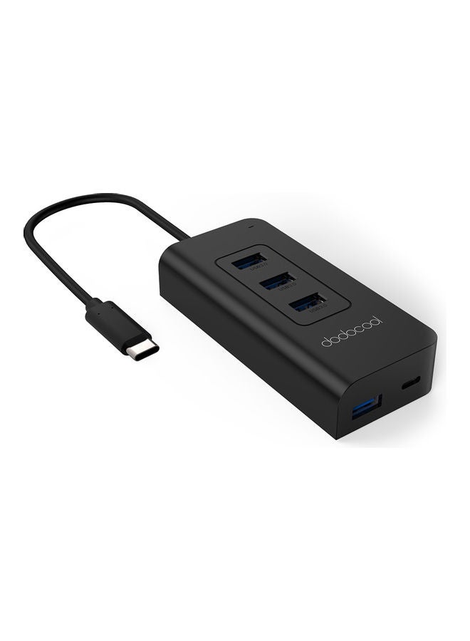 NIBEMINENT USB-C To 4-Port USB 3.0 Hub Black - Image 1