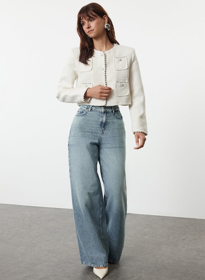 trendyol Blue High Waist Extra Wide Leg Palazzo Jeans  - Image 1