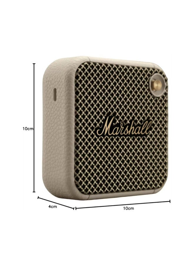 Marshall Willen II Compact Portable Wireless Speaker with Bluetooth Version 5.3, Water Resistant, Fast Charging, 17 Hours Play Time, 2.5 Hours Charging Time, Type-C Charging Port, Built-in Microphone, Lightweight Design - Cream - Image 3