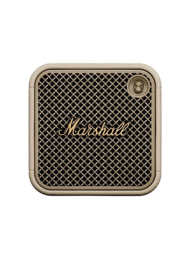 Marshall Willen II Compact Portable Wireless Speaker with Bluetooth Version 5.3, Water Resistant, Fast Charging, 17 Hours Play Time, 2.5 Hours Charging Time, Type-C Charging Port, Built-in Microphone, Lightweight Design - Cream - Image 1
