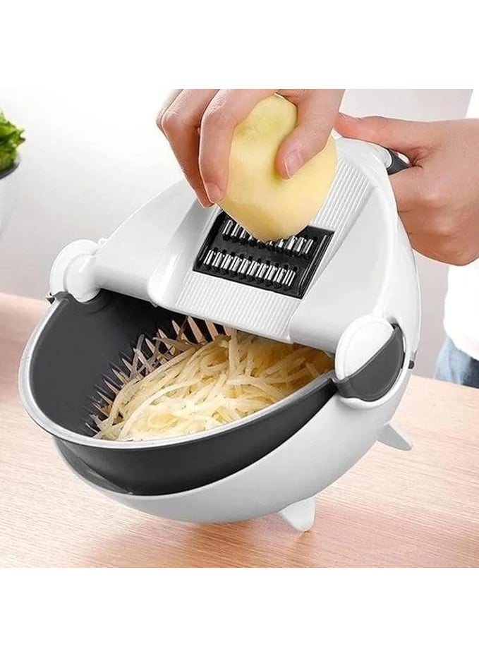 Pamidhar Pamidhar Pamidhar 10 in1 Multifunctional Vegetable Fruit CutterSlicer Shredder with Rotating Drain Basket Multicolor Pack of 1  - Image 5