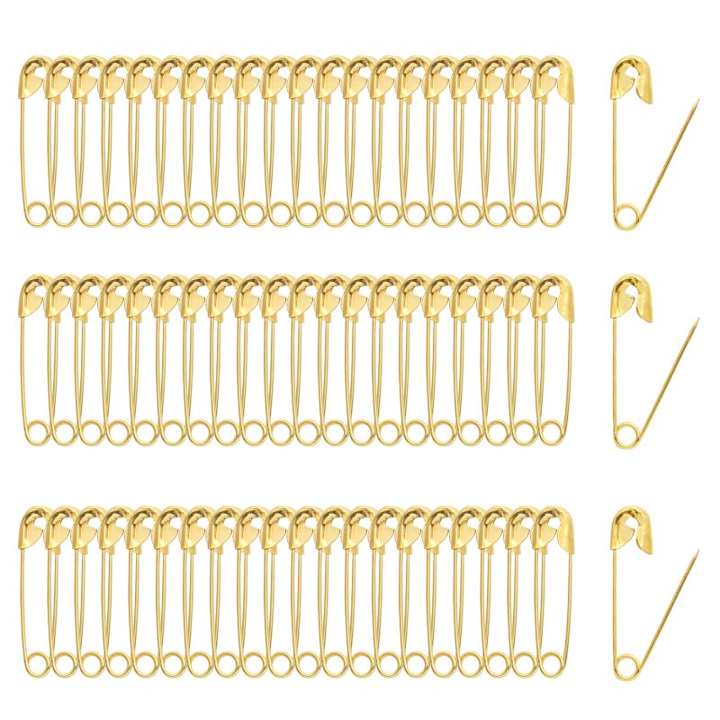 Qjaiune 200 PCS 19mm / 3/4 Inch Safety Pins Gold Sewing Pins, Small Safety Pins Size 00 Metal Safety Pins, Mini Safety Pins Tiny Fastening Safety Clips for Clothing Tags DIY Crafts Jewelry Making - Image 1