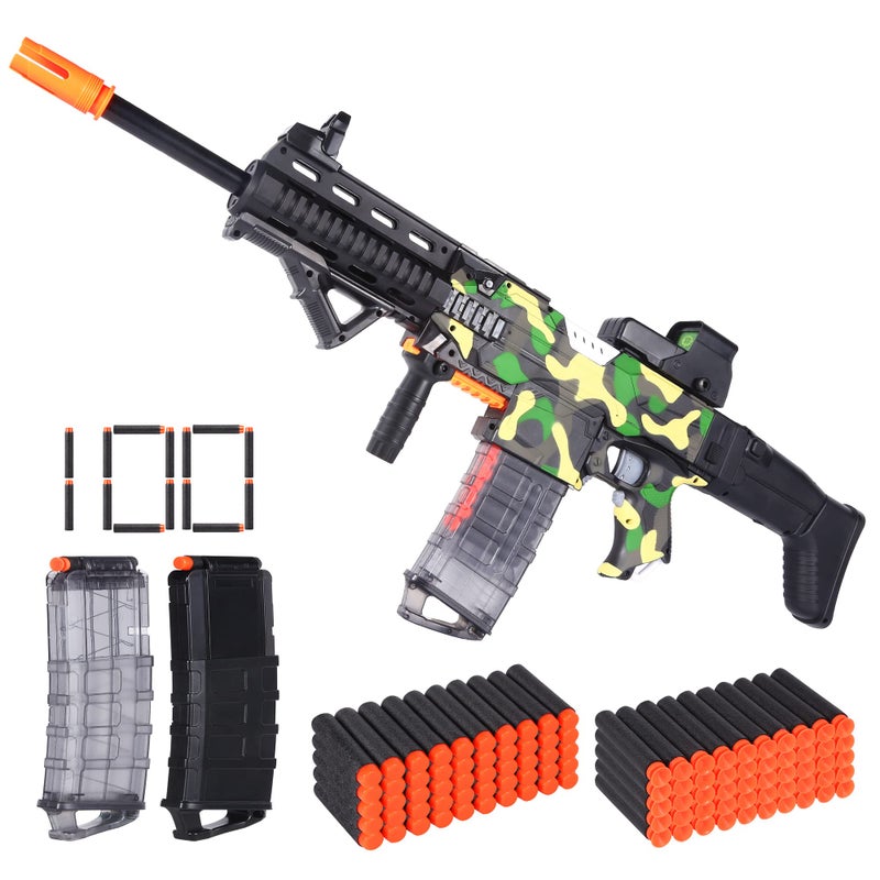 COOLFOX Electric Automatic Toy Gun for Nerf Guns Sniper Soft Bullets [Shoot Faster] Camouflage Burst Bullets for Boys,Toy Foam Blasters & Guns with 100 Nerf Sniper Darts, Gifts for Kids - Image 1