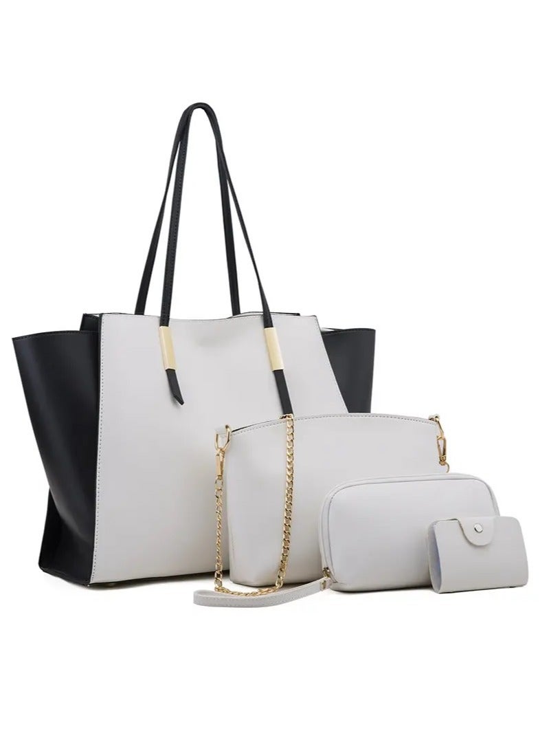 Maple's PU Leather Shoulder Messenger Bag Set of 4pcs. (Messenger Bag + Crossbody Bag + Clutch Wallet + Card Holder)  - Image 1