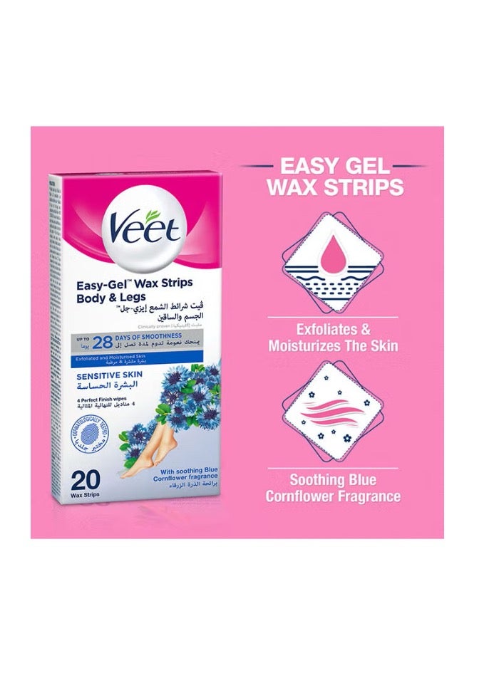 Veet Hair Removal Easy Gel Wax Strips ,Sensitive Skin, Pack Of 2 White - Image 2