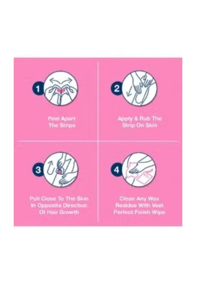Veet Hair Removal Easy Gel Wax Strips ,Sensitive Skin, Pack Of 2 White - Image 4
