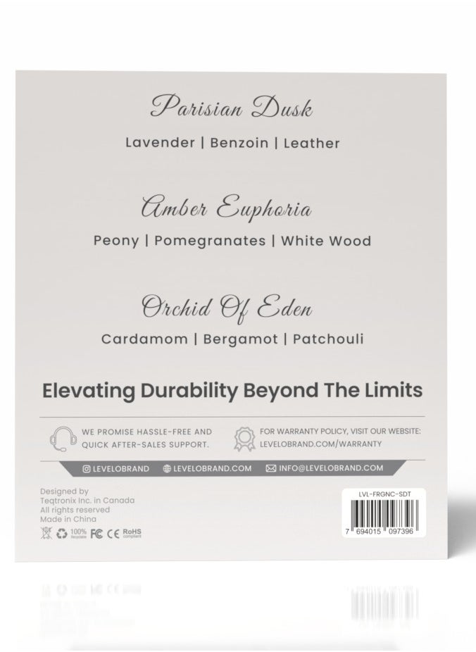 LEVELO - Fragrance Oil 20ml / Parisian Dusk / Amber Euphoria / Orchid of Eden / Perfect for Diffusers/Humidifiers/or Personal Fragrance Applications - Clear - Image 1