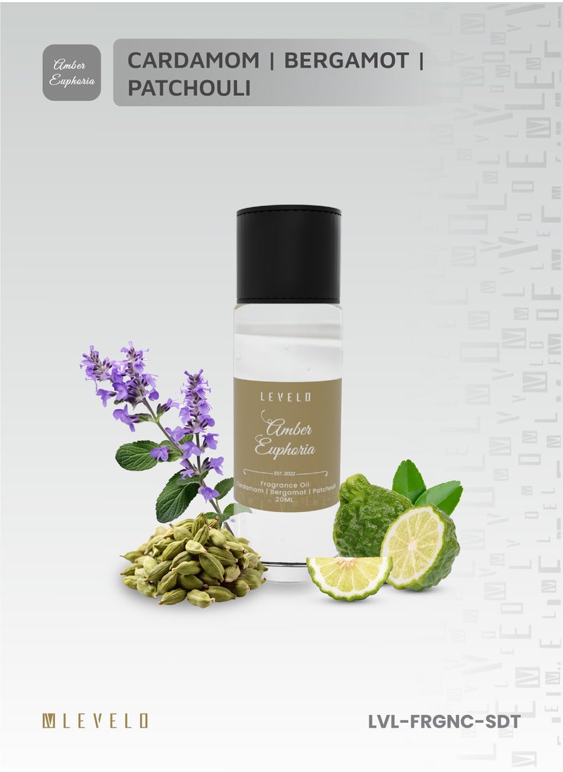 LEVELO - Fragrance Oil 20ml / Parisian Dusk / Amber Euphoria / Orchid of Eden / Perfect for Diffusers/Humidifiers/or Personal Fragrance Applications - Clear - Image 1