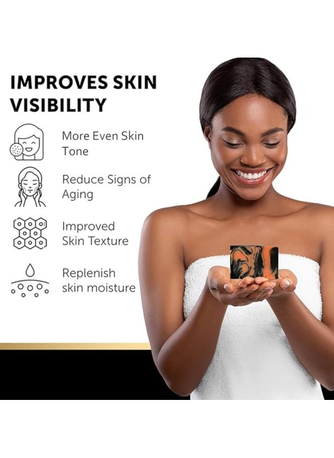 KOJIC ACID Kojic Acid Soap and Charcoal Dark Spot Remover for Body & Face Wash - 2 Pack, Natural Soap Bars with Turmeric, Retinol, Collagen, Vitamin C & E, Herbal Charcoal Powder and Hyaluronic Acid for Healthy and Glowing Skin  - Image 4