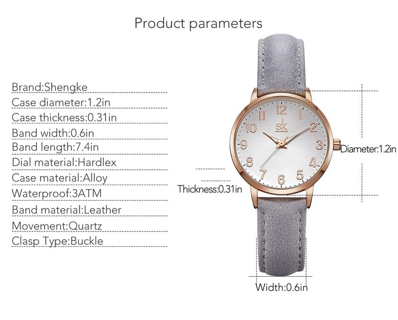 SHENGKE Women Watches Leather Band Luxury Quartz Watches Ladies Wristwatch Relogio Feminino