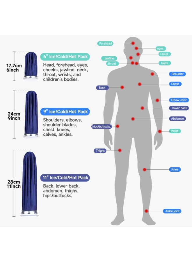 VIUAUAX Ice Pack for Injuries Reusable, Ice Bags Hot Water Bag for Hot & Cold Therapy and Pain Relief with Cover, No-Leak Elastic Breathable Ice Bag - Image 2