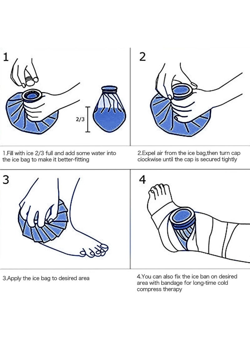 VIUAUAX Ice Pack for Injuries Reusable, Ice Bags Hot Water Bag for Hot & Cold Therapy and Pain Relief with Cover, No-Leak Elastic Breathable Ice Bag - Image 4