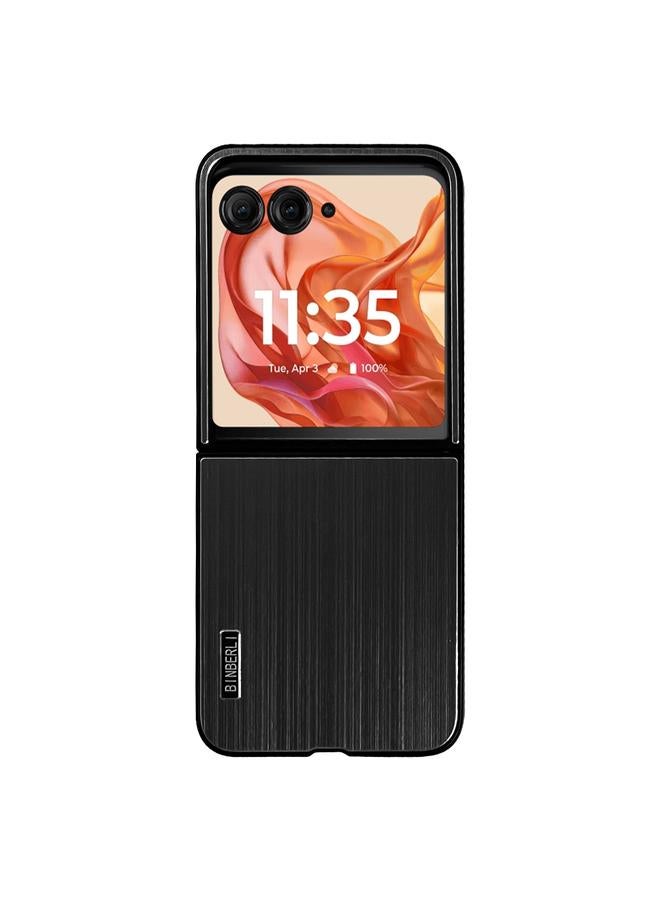 S-TOP Case For Motorola Moto Razr 50 Ultra PC Hybrid Aluminum Alloy Brushed Shockproof Phone Case - Image 1