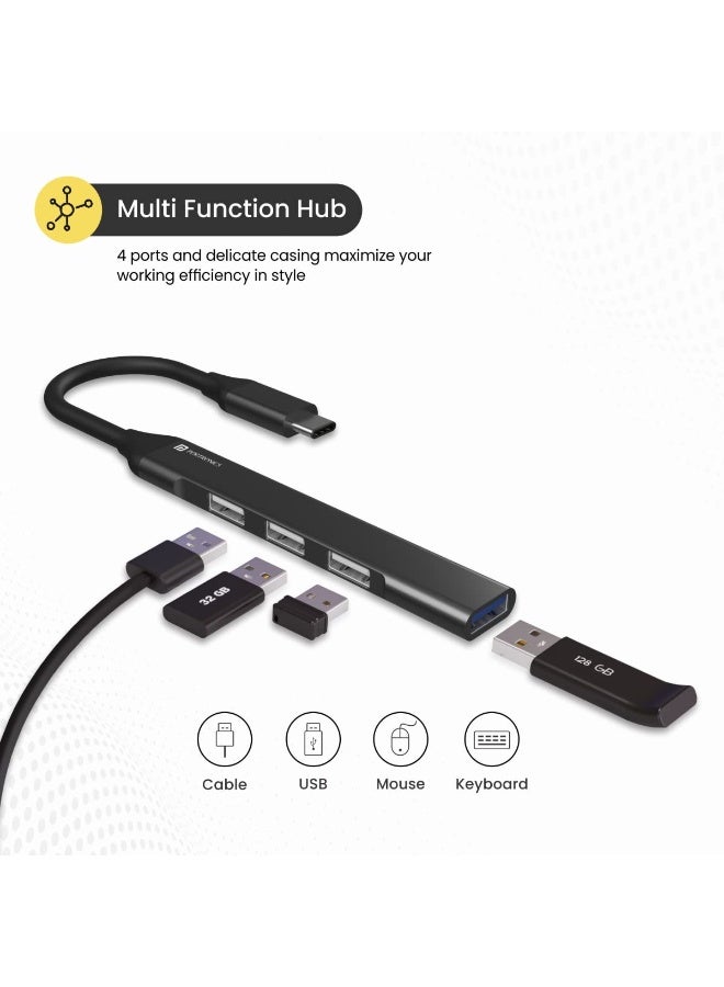 بورترونيكس موزع USB C Mport 31C USB C (4 في 1)، محول متعدد المنافذ من النوع C مع 1 × USB 3.0 و3 × منافذ USB 2.0، نقل بيانات بسرعة تصل إلى 5 جيجابت في الثانية عالي السرعة للكمبيوتر المحمول والماك بوك والكمبيوتر الشخصي (رمادي) - Image 3