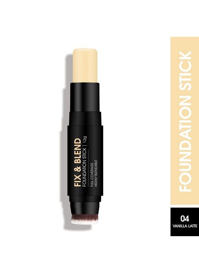 Fix & Blend Matte Foundation Stick ; Full Coverage Foundation For Face Makeup With Natural Matte Finish ; Waterproof Foundation With Inbuilt Blending Brush (Vanilla Latte 12G) - pzsku/Z1823E2D0D2BE420CCC63Z/45/_/1690019034/1c140e3f-8eb1-49b6-9587-a241f55f40cf