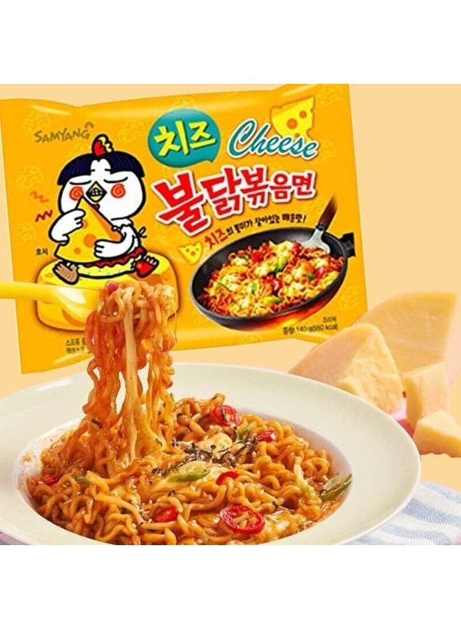 ساميانغ ساميانج بولداك – نودلز دجاج حار بنكهة جبنة كواترو – 140 جرام | رامن كوري سريع التحضير | طعم حار وجبني غني - Image 2