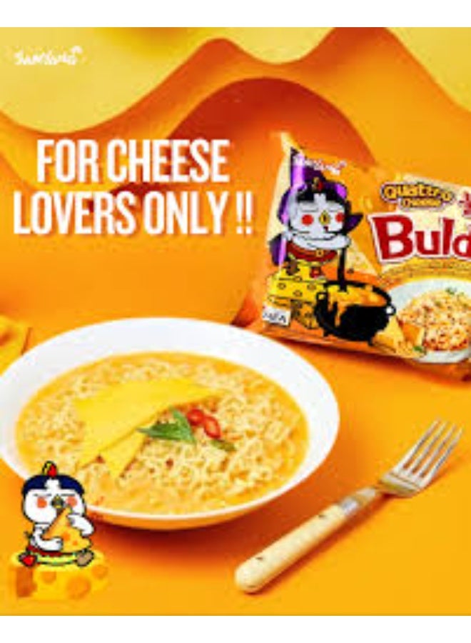 Samyang Buldak Quattro Cheese Spicy Chicken Noodles, 140g | Korean Instant Ramen | Extra Cheesy & Spicy Flavor - Image 3