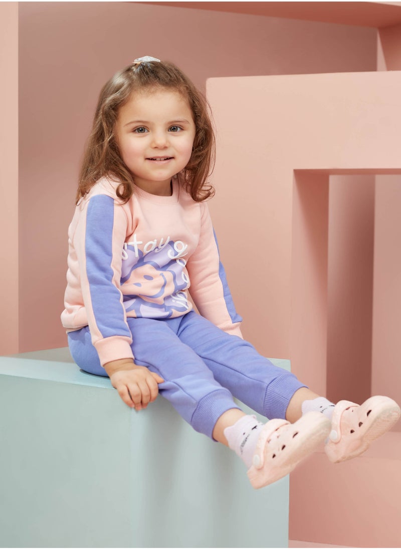 melon Girls  Printed Cotton Set of sweatshirt and pants 