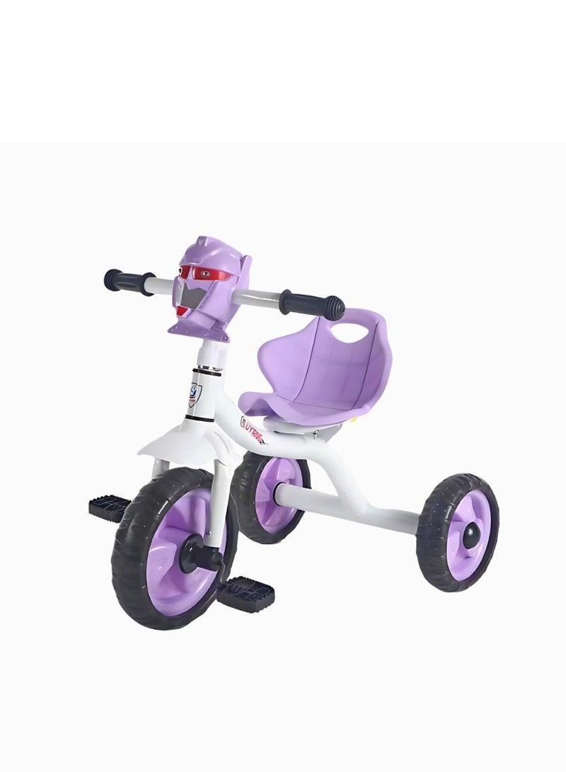 رالي دراجة أطفال ثلاثية العجلات للأطفال باللون البنفسجي – دراجة هوائية بثلاث عجلات مع مقعد مريح ومقود ثابت للتوازن - Image 3