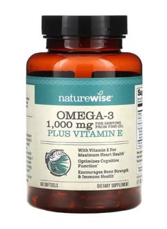 NatureWise Omega 3 Plus Vitamin E 60 Softgels  - Image 1