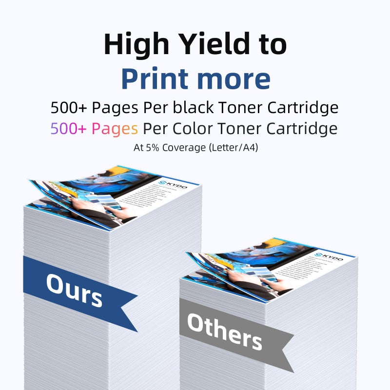 Skydo [4-Pack] LC501XL Ink Cartridges Combo Pack Compatible Replacement for Brother LC501 XL LC501BK High Yield Use with MFC-J1260DW MFC-J1360DW MFC-J1410DW Printer (Black, Cyan, Magenta, Yellow) - Image 3