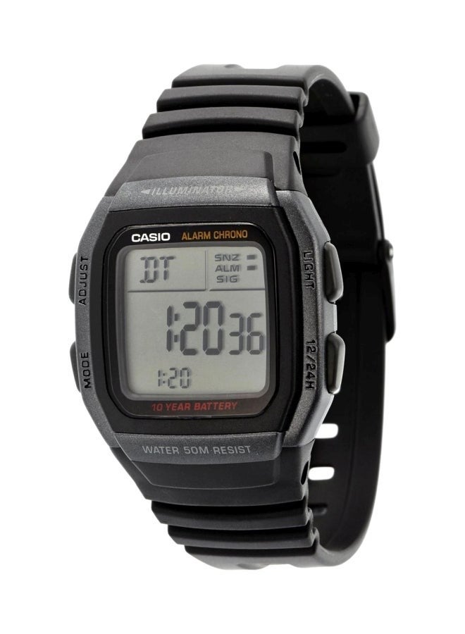 كاسيو W-96H-1BVDF ساعة رقمية مقاومة للماء للرجال، 36 ملم، أسود - Image 1