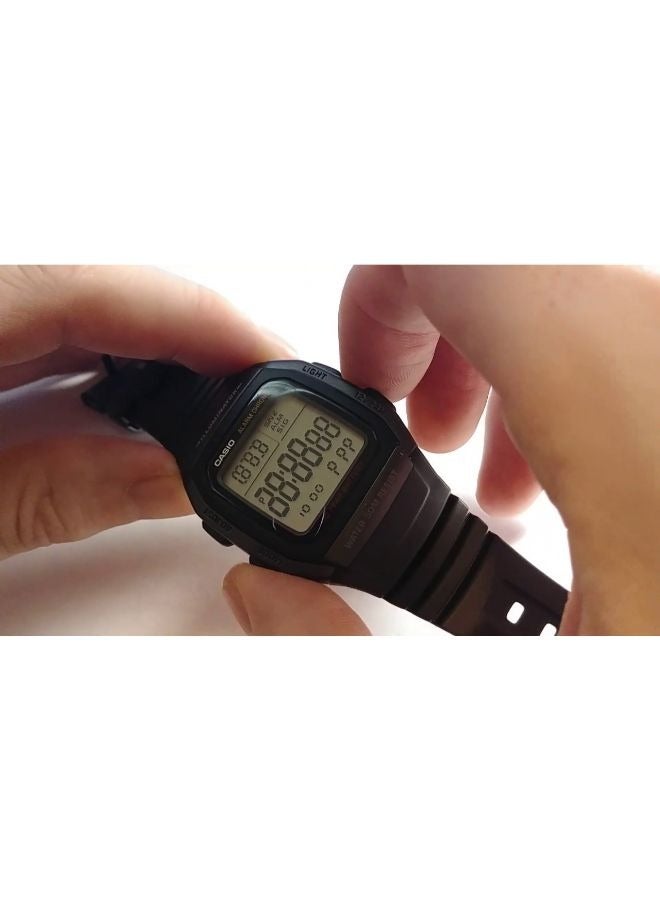 كاسيو W-96H-1BVDF ساعة رقمية مقاومة للماء للرجال، 36 ملم، أسود - Image 3