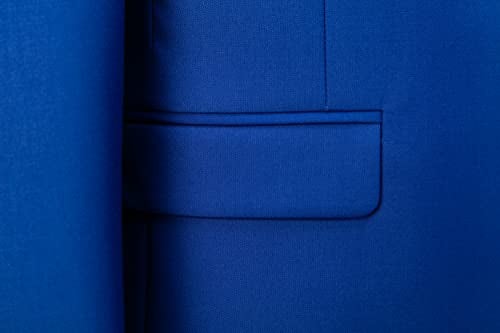UNINUKOO Mens Suit Slim Fit 1 Button 2 Piece Wedding Party Holiday Solid Color Tux Suits for Men US Size 36 Colored Blue - Image 4