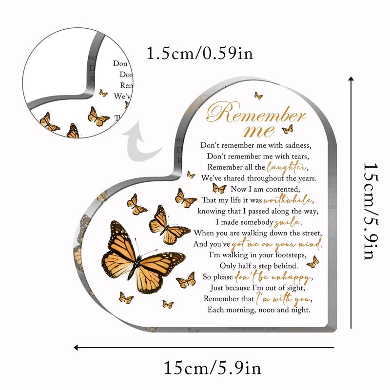 Xendelow Acrylic Heart Shape Memorial Bereavement Gift Paperweight Remembrance Decorations Funeral Grief Condolence Memorial Ornaments for Loss of Loved One of Mother Father Sympathy Gifts - Image 2