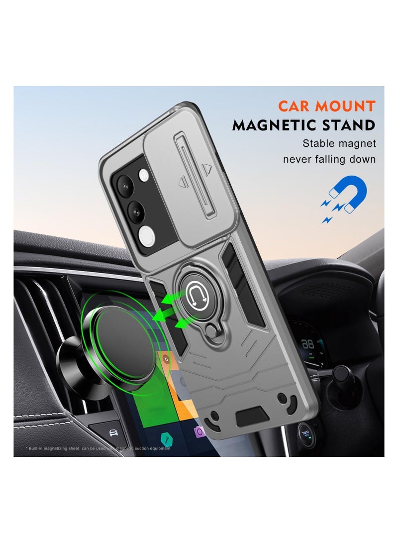 GOLDEN MASK GOLDEN MASK For Vivo V29E/Y200 Armored Window Bracket Camera Shield Cover Camera Lend Protection With Ringe (Grey)  - Image 4