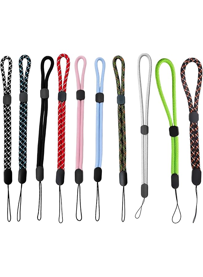 Green Tiger 10 PCS Phone Strap Phone Lanyard, Adjustable Hand Wrist Strap Mobile Accessories for Phone, 10 Colors Nylon Phone Charm Accessories for Girls and Outdoor Activities - Image 1