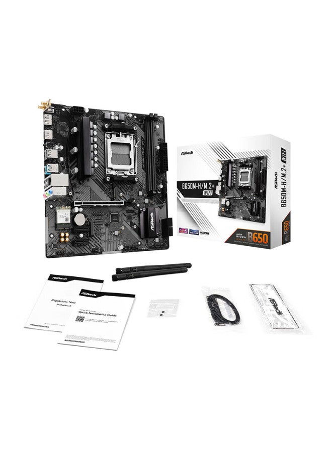 Asrock B650m-h/m.2+ Wifi Motherboard Ddr5 Supports Amd9700x/9600x/7500f/7800x3d - Image 4