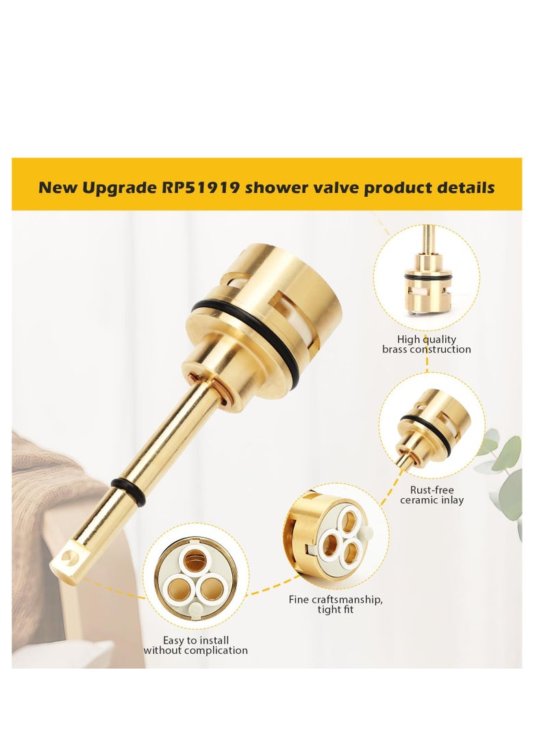 Excefore RP51919 6 Setting Diverter Cartridge, RP51919 6 Setting Diverter Cartridge Replacement, for RP51919 Shower Cartridge, Easy to install, Brass Construction, No More Leakage  - Image 2