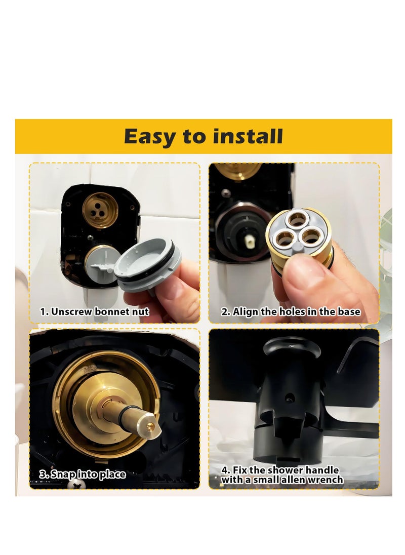 Excefore RP51919 6 Setting Diverter Cartridge, RP51919 6 Setting Diverter Cartridge Replacement, for RP51919 Shower Cartridge, Easy to install, Brass Construction, No More Leakage  - Image 4