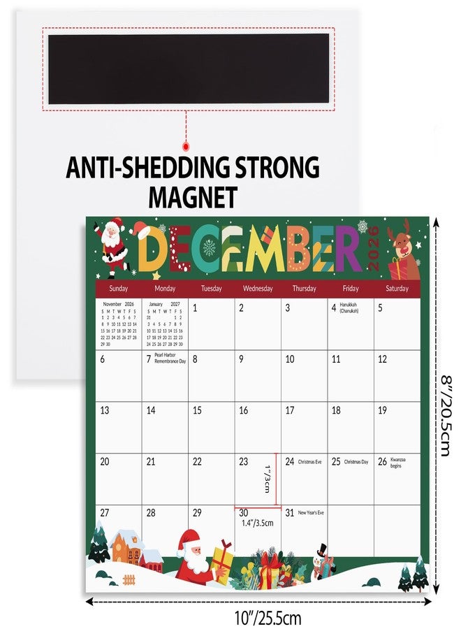Zuozee Magnetic Calendar for Refrigerator, 8'' x 10'' Fridge Calendar Runs from January 2026 Until December 2027, 24 Months Refrigerator Calendars for Home, Office & School - Image 3