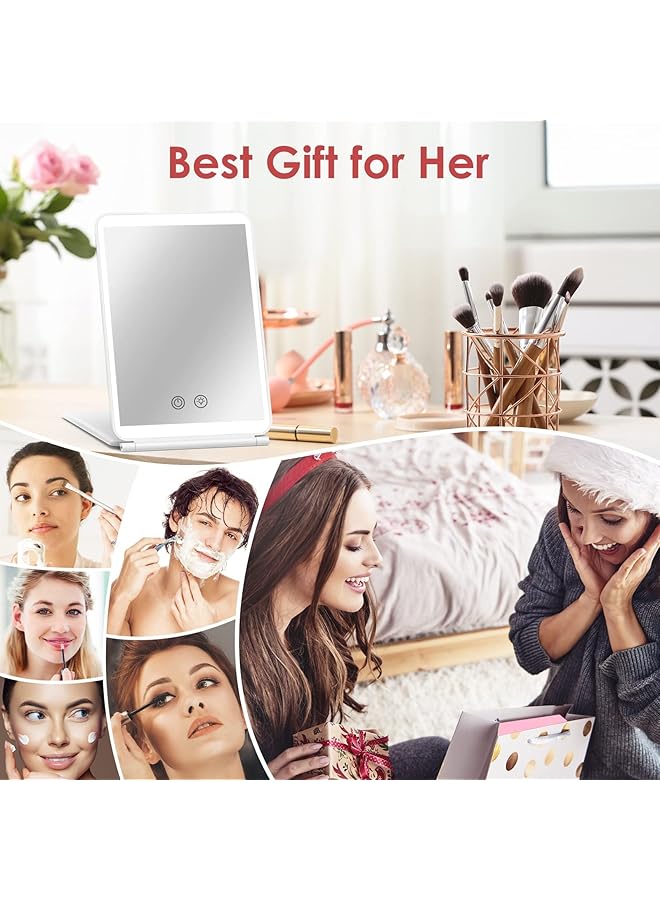 erorex Travel Lighted Makeup Mirror With 3X Magnifying Vanity Mirror 72 Led 3 Color Lights Dimmable Touch Screen Rechargeable Portable Ultra Slim Lighted Makeup Mirror Cosmetic Travel Office Essential - Image 5