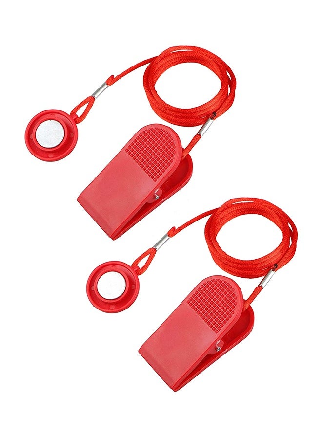 Generic 2Pcs Treadmill Safety Key, Universal Treadmill Magnet Security Lock Round Switch Lock Fitness for Most Treadmill (Red)  - Image 1