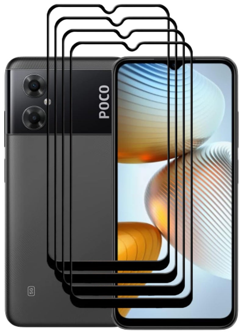 ACLIX 4 Pieces Antistatic ESD Dustproof Premium Quality High Definition Tempered Glass Screen Protector Designed For Xiaomi Poco M4 5G - Image 1