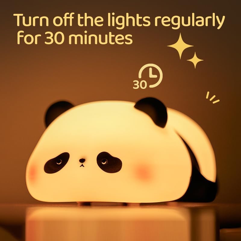 SKYTONE Cute Panda Night Light for Kids,Nursery Silicone Night Light,7-Color Changing LED Lamp,Room Decor, Gifts for Toddler Children Teenage Girls Valentine's Day (Sleep Panda) - Image 3