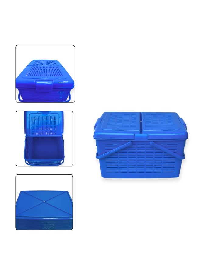 SNH Multi-Purpose Carry Basket with Lid and Handles | Shopping Basket | Picnic Storage Basket | Laundry Carrier | Household Organizer for Fruits, Vegetables, Clothes & Groceries - Image 2