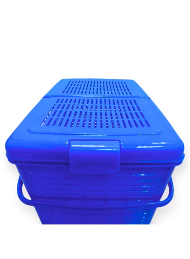 SNH Multi-Purpose Carry Basket with Lid and Handles | Shopping Basket | Picnic Storage Basket | Laundry Carrier | Household Organizer for Fruits, Vegetables, Clothes & Groceries - Image 4