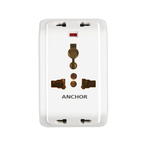 ANCHOR 6A 3 Pin Multi Plug Socket Travel Adapter with Universal Socket, 3 Pin Multi Plug Extension Socket (White - PK2) - Image 2