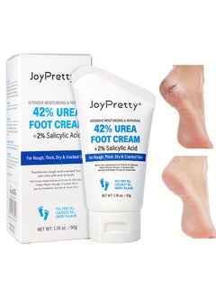 JoyPretty 42% Urea Foot Cream + 2% Salicylic Acid, Percent for Feet Maximum Strength , Callus Remover, Dead Skin Exfoliation, Hand & Foot Cream for Dry Cracked Hands,Elbows, Feet, Heels, Knees 50g  - Image 1