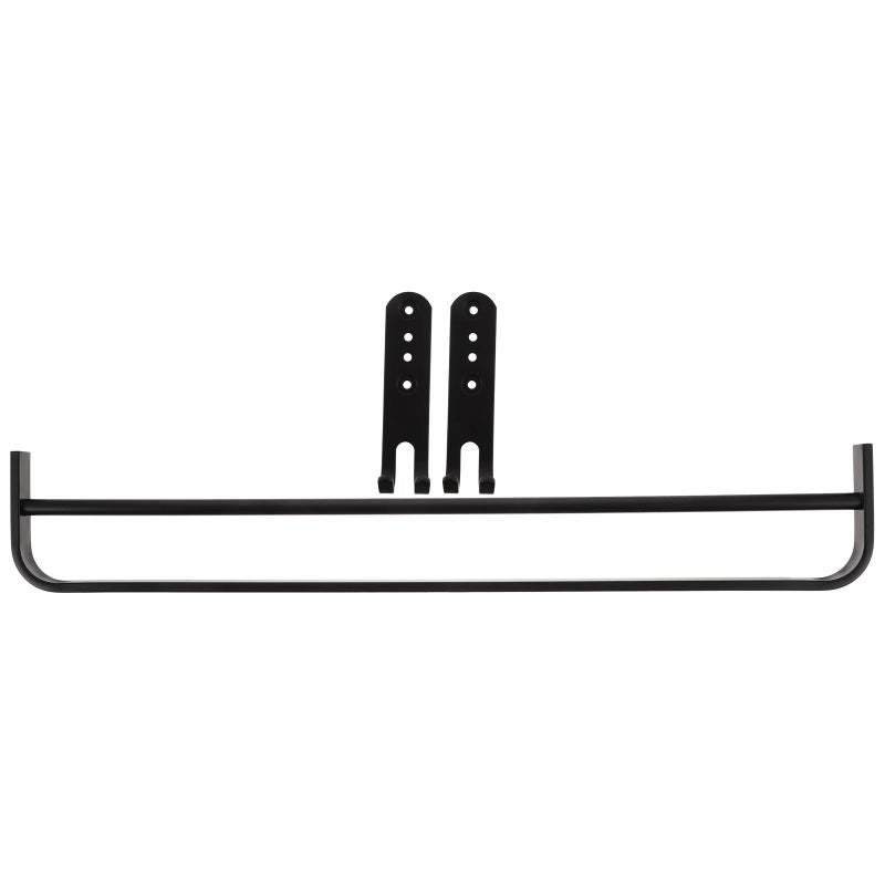 58cm Double Rod Towel Rack Wall Mounted with Dual Hooks for Bathroom and Kitchen Storage - Image 2