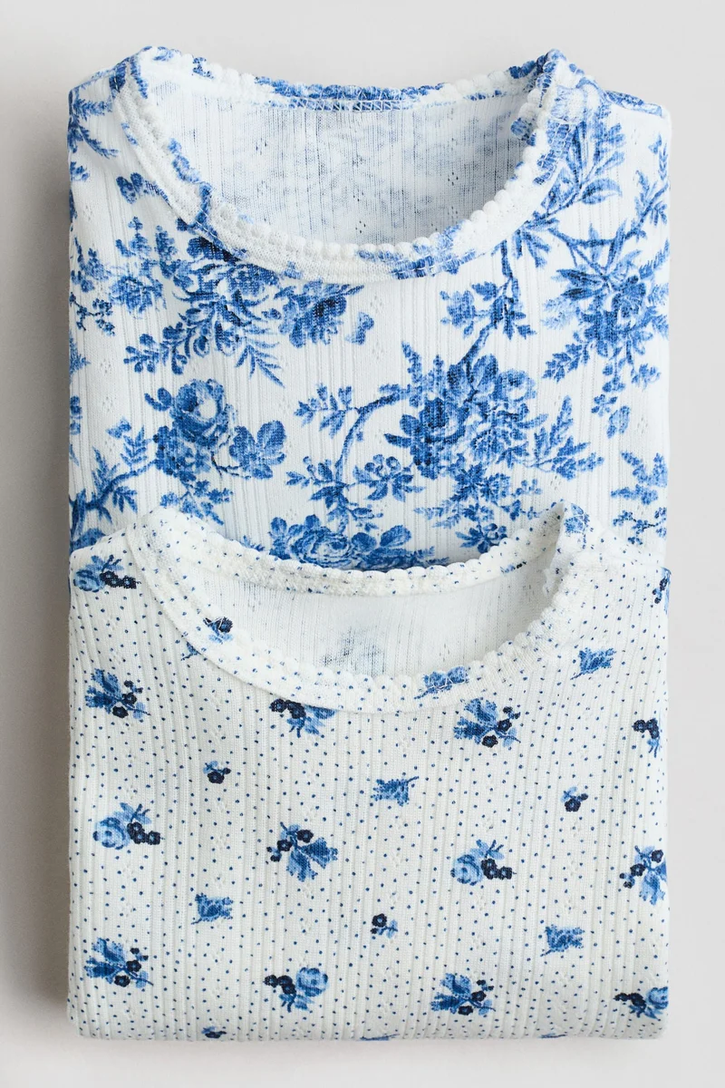 H&M 2-pack floral-print pointelle bodysuits