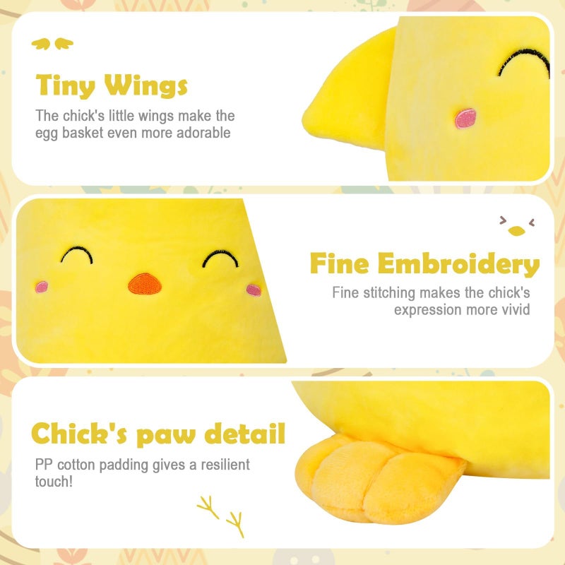 Wepop Easter Baskets for Kids, Cute Chick Easter Egg Buckets Huting Festivals Gift for Girls Boys - Image 4