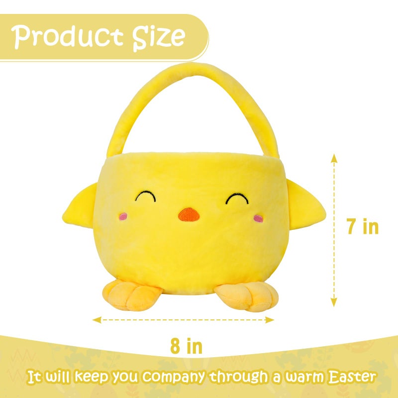 Wepop Easter Baskets for Kids, Cute Chick Easter Egg Buckets Huting Festivals Gift for Girls Boys - Image 3